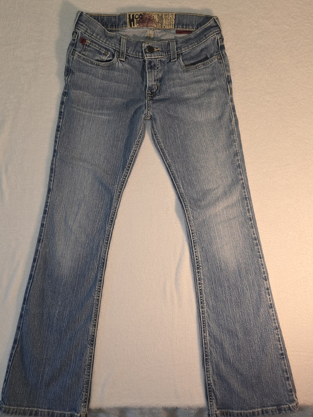 Hollister Hco Low Rise Flare Jeans Light Wash Denim Size 5S Flare